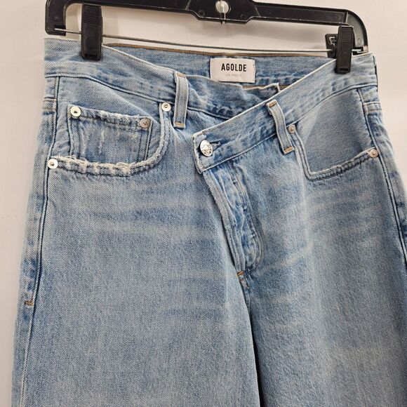 Agolde Criss-Cross Upsized Jeans (Sz 26) High Rise Straight Leg Suburbia - Picture 9 of 9